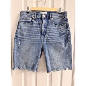LOFT Shorts Womens The Curvy High Waist Bike Shorts Size 10/30 Denim Stretch